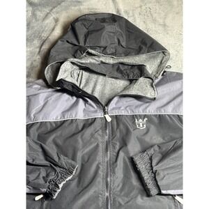 Royal Caribbean Jacket Mens L Black Hooded Reversible Fleece Cruise Wear & Co